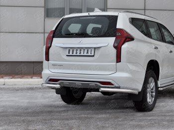 13 549 р. Защита заднего бампера (Ø63 мм уголки, нержавейка) Russtal  Mitsubishi Pajero Sport  QF (2019-2022) рестайлинг  с доставкой в г. Екатеринбург. Увеличить фотографию 1