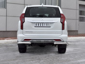 13 549 р. Защита заднего бампера (Ø63 мм уголки, нержавейка) Russtal  Mitsubishi Pajero Sport  QF (2019-2022) рестайлинг  с доставкой в г. Екатеринбург. Увеличить фотографию 4