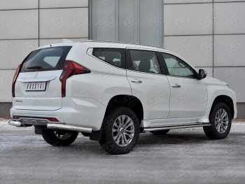 17 699 р. Защита заднего бампера (Ø76 мм уголки, нержавейка) Mitsubishi Pajero Sport QF рестайлинг (2019-2022)  с доставкой в г. Екатеринбург. Увеличить фотографию 1