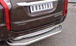 11 449 р. Защита заднего бампера (Ø63 мм, нержавейка) Russtal Mitsubishi Pajero Sport QE дорестайлинг (2015-2021) (лист - алюминий, профиль - нержавейка)  с доставкой в г. Екатеринбург. Увеличить фотографию 4