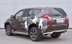 15 999 р. Защита заднего бампера (Ø76 мм уголки, нержавейка) Russtal Mitsubishi Pajero Sport QE дорестайлинг (2015-2021)  с доставкой в г. Екатеринбург. Увеличить фотографию 2