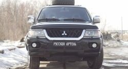 2 189 р. Защитная сетка решетки переднего бампера РА Mitsubishi Pajero Sport PA дорестайлинг (1996-2004)  с доставкой в г. Екатеринбург. Увеличить фотографию 2