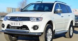 10 899 р. Защита переднего бампера (2 трубыØ63 мм, нержавейка) Russtal Mitsubishi Pajero Sport PB рестайлинг (2013-2017)  с доставкой в г. Екатеринбург. Увеличить фотографию 4