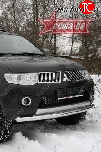 10 349 р. Защита переднего бампера одинарная Souz-96 (d60) Mitsubishi Pajero Sport PB дорестайлинг (2008-2013)  с доставкой в г. Екатеринбург