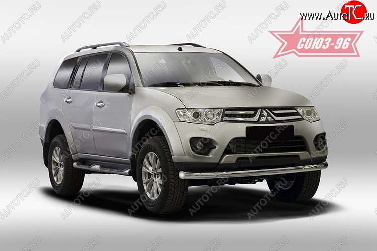 11 654 р. Защита переднего бампера одинарная Souz-96 (d76) Mitsubishi Pajero Sport PB дорестайлинг (2008-2013)  с доставкой в г. Екатеринбург