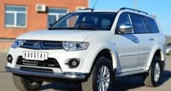 15 649 р. Защита переднего бампера (2 трубыØ63 и 42 мм, нержавейка) Russtal Mitsubishi Pajero Sport PB рестайлинг (2013-2017)  с доставкой в г. Екатеринбург. Увеличить фотографию 4