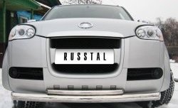 Защита переднего бампера (2 трубыØ76 и 42 мм, нержавейка) Russtal Great Wall Wingle 3 (2005-2011)