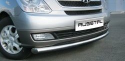 15 649 р. Одинарная защита переднего бампера Russtal 76 мм Hyundai Starex/Grand Starex/H1 TQ дорестайлинг (2007-2013)  с доставкой в г. Екатеринбург. Увеличить фотографию 2