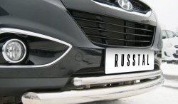 15 999 р. Защита переднего бампера (2 трубыØ63 и 42 мм, нержавейка) Russtal Hyundai IX35 LM дорестайлинг (2009-2013)  с доставкой в г. Екатеринбург. Увеличить фотографию 2