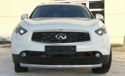 Одинарная защита переднего бампера Russtal диаметром 63 мм INFINITI FX50 S51 дорестайлинг (2008-2011)