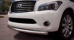 Одинарная защита переднего бампера Russtal 76 мм INFINITI QX56 Z62 (2010-2013)