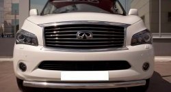 17 799 р. Одинарная защита переднего бампера Russtal 76 мм INFINITI QX56 Z62 (2010-2013) (Неокрашенный)  с доставкой в г. Екатеринбург. Увеличить фотографию 2