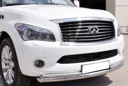 17 999 р. Защита переднего бампера (2 трубыØ76 и 42 мм, нержавейка) Russtal INFINITI QX56 Z62 (2010-2013)  с доставкой в г. Екатеринбург. Увеличить фотографию 1