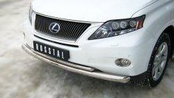 15 849 р. Защита переднего бампера (2 трубыØ76 и 42 мм, нержавейка) SLITKOFF Lexus RX270 AL10 дорестайлинг (2010-2012)  с доставкой в г. Екатеринбург. Увеличить фотографию 2