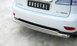 Защита заднего бампера (Ø76 и 42 мм, нержавейка) Russtal Lexus RX270 AL10 дорестайлинг (2010-2012)