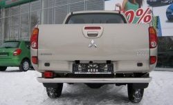 15 999 р. Защита заднего бампера (Ø76 мм, нержавейка) Russtal Mitsubishi L200 4  дорестайлинг (2006-2014)  с доставкой в г. Екатеринбург. Увеличить фотографию 1