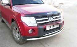 25 999 р. Защита переднего бампера (2 трубыØ76 и 42 мм, нержавейка) SLITKOFF Mitsubishi Pajero 4 V90 дорестайлинг (2006-2011)  с доставкой в г. Екатеринбург. Увеличить фотографию 2