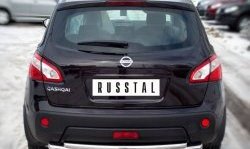 15 649 р. Защита заднего бампера (Ø63 и 42 мм, нержавейка) Russtal Nissan Qashqai 1 J10 рестайлинг (2010-2013) (полированная нержавейка)  с доставкой в г. Екатеринбург. Увеличить фотографию 2