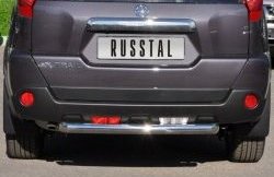 Защита заднего бампера (Ø76 мм, нержавейка) Russtal Nissan X-trail 2 T31 рестайлинг (2010-2015)