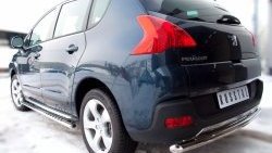 11 699 р. Защита заднего бампера (Ø63 мм, нержавейка) SLITKOFF Peugeot 3008 дорестайлинг (2009-2013)  с доставкой в г. Екатеринбург. Увеличить фотографию 2