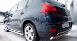 14 849 р. Защита порогов Russtal из круглой трубы диаметром 63 мм Peugeot 3008 рестайлинг (2013-2017) (Защита порогов с со скосами на торцах (вариант 1))  с доставкой в г. Екатеринбург. Увеличить фотографию 3