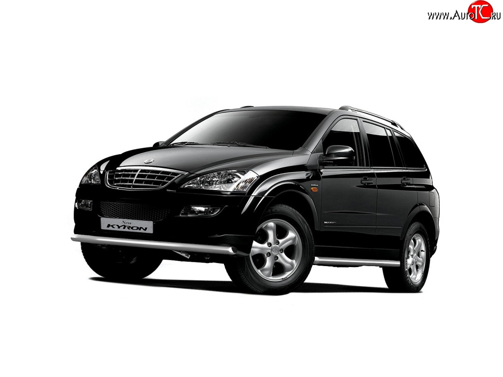 4 299 р. Защита порогов из трубы Ø63 Petroil Tuning SSANGYONG Kyron дорестайлинг (2005-2007) (Нержавеющая полированная сталь)  с доставкой в г. Екатеринбург