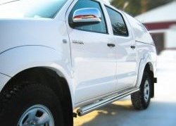 11 399 р. Защита порогов Russtal из круглой трубы диаметром 76 мм  Toyota Hilux ( AN10,AN20,  AN20,AN30) (2008-2016) 1-ый рестайлинг,  2-ой рестайлинг (Защита порогов с со скосами на торцах (вариант 1))  с доставкой в г. Екатеринбург. Увеличить фотографию 3