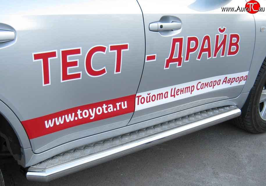 29 399 р. Широкая защита порогов SLITKOFF Toyota Land Cruiser 200 дорестайлинг (2007-2012)  с доставкой в г. Екатеринбург