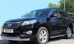 20 999 р. Защита переднего бампера (2 трубыØ76 и 42 мм, нержавейка) Russtal Toyota RAV4 XA30 5 дв. удлиненный 2-ой рестайлинг (2010-2013)  с доставкой в г. Екатеринбург. Увеличить фотографию 3