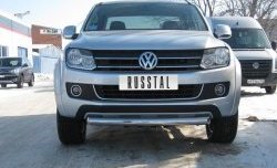 11 099 р. Одинарная защита переднего бампера Russtal диаметром 76 мм Volkswagen Amarok дорестайлинг (2009-2016)  с доставкой в г. Екатеринбург. Увеличить фотографию 1