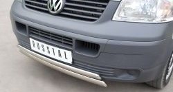 22 299 р. Защита переднего бампера (2 трубыØ75х42 мм, нержавейка) Russtal Volkswagen Transporter T5 дорестайлинг (2003-2009)  с доставкой в г. Екатеринбург. Увеличить фотографию 3