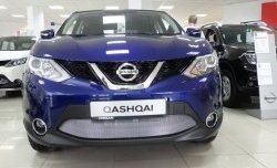 1 539 р. Сетка на бампер Russtal (хром) Nissan Qashqai 2 J11 рестайлинг (2017-2022)  с доставкой в г. Екатеринбург. Увеличить фотографию 1