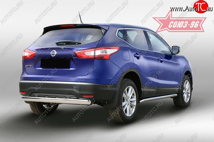 1 043 р. Защита заднего бампера Souz-96 (d76х42)  Nissan Qashqai  2 (2013-2019) J11 дорестайлинг  с доставкой в г. Екатеринбург