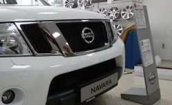 1 469 р. Нижняя сетка на бампер Russtal (черная)  Nissan Pathfinder  R51 (2009-2014) рестайлинг  с доставкой в г. Екатеринбург. Увеличить фотографию 1