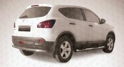 11 999 р. Защита заднего бампера из трубы диаметром 57 мм Slitkoff  Nissan Qashqai +2  1 (2010-2014) J10 рестайлинг (Нержавейка, Полированная)  с доставкой в г. Екатеринбург. Увеличить фотографию 1