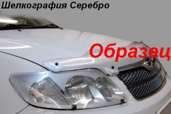 2 299 р. Дефлектор капота CA-Plastiс exclusive  Nissan AD  Y12 (2006-2016) дорестайлинг (Шелкография серебро)  с доставкой в г. Екатеринбург. Увеличить фотографию 2