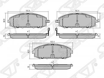 1 649 р. Колодки тормозные SAT (передние)  Nissan Patrol  5 (1997-2010) Y61 дорестайлинг, Y61 1-ый рестайлинг, Y61 2-ой рестайлинг  с доставкой в г. Екатеринбург. Увеличить фотографию 1