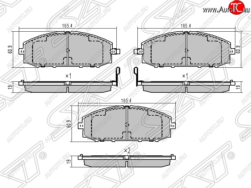 1 649 р. Колодки тормозные SAT (передние)  Nissan Patrol  5 (1997-2010) Y61 дорестайлинг, Y61 1-ый рестайлинг, Y61 2-ой рестайлинг  с доставкой в г. Екатеринбург