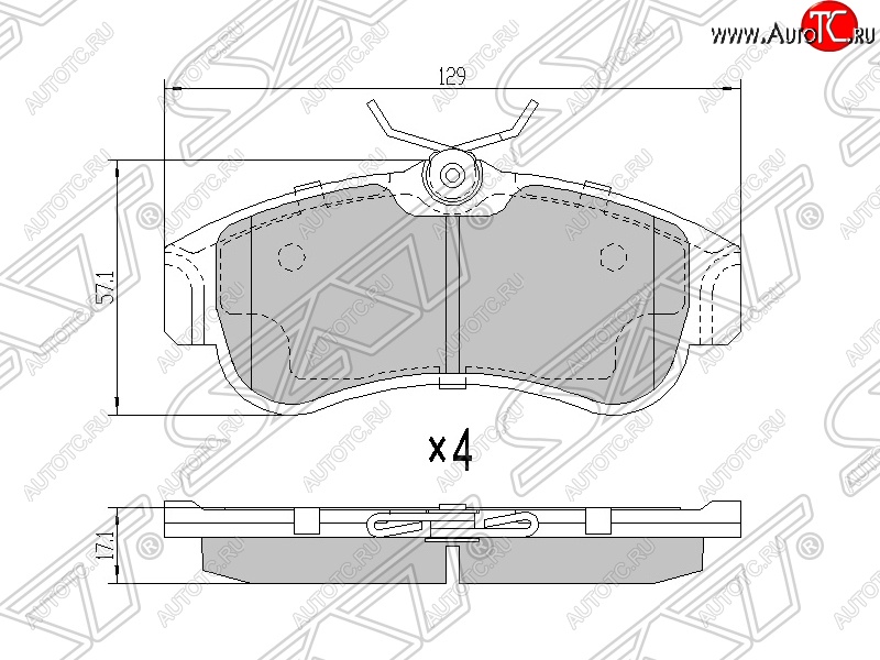 1 169 р. Колодки тормозные SAT (передние)  Nissan Almera ( N15,  N16) - Primera  1 седан  с доставкой в г. Екатеринбург