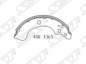 1 059 р. Колодки тормозные SAT (задние)  Nissan Almera  N16 - Primera ( седан,  2 седан,  2 универсал)  с доставкой в г. Екатеринбург. Увеличить фотографию 1