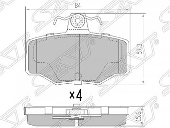 779 р. Колодки тормозные SAT (задние)  Nissan Almera  N16 - Primera ( седан,  2 седан,  2 универсал)  с доставкой в г. Екатеринбург. Увеличить фотографию 1