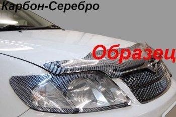 2 399 р. Дефлектор капота CA-Plastiс  Nissan Almera  G15 (2012-2019) седан (Шелкография карбон-серебро)  с доставкой в г. Екатеринбург. Увеличить фотографию 2