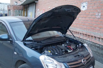 2 969 р. Упор капота MV-Tuning (одинарный) Nissan Almera G15 седан (2012-2019)  с доставкой в г. Екатеринбург. Увеличить фотографию 3