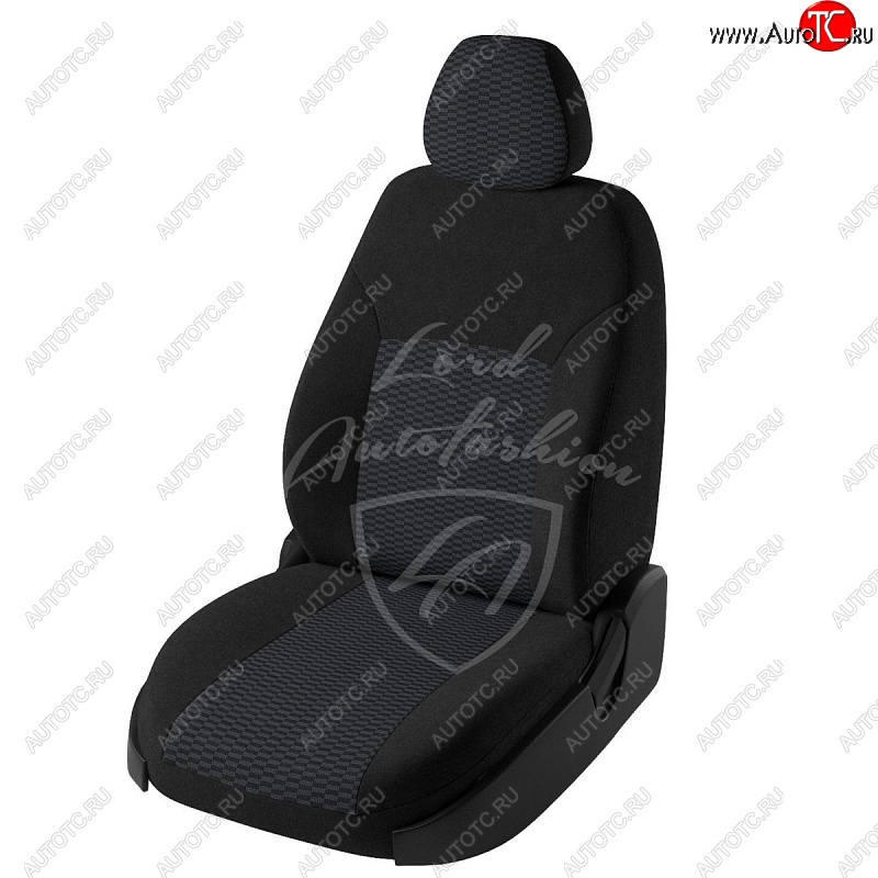 6 849 р. Чехлы для сидений Lord Autofashion Дублин (жаккард, раздельная спинка) Nissan Almera G15 седан (2012-2019) (Черный, вставка Прямоугольник черный)  с доставкой в г. Екатеринбург