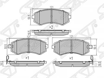 Колодки тормозные SAT (передние/задние) Nissan Patrol 5 Y61 дорестайлинг (1997-2001)