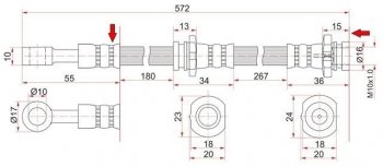 889 р. Тормозной шланг SAT (задний)  Nissan Almera  N15 - Sunny  N14  с доставкой в г. Екатеринбург. Увеличить фотографию 1