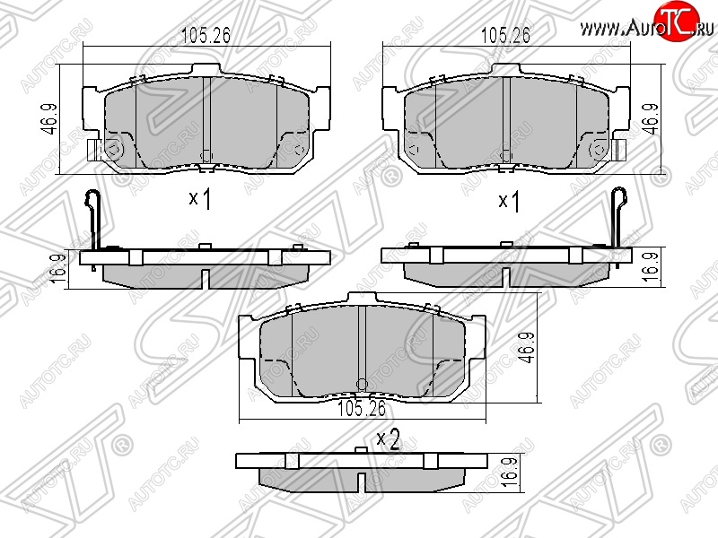 919 р. Колодки тормозные SAT (задние) Nissan Primera 3 седан P12 (2001-2008)  с доставкой в г. Екатеринбург