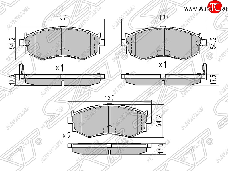 1 269 р. Колодки тормозные SAT (передние)  Nissan Bluebird  седан - Sunny  B15  с доставкой в г. Екатеринбург