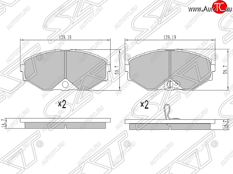 1 369 р. Колодки тормозные SAT (передние)  Nissan Cedric - Liberty  с доставкой в г. Екатеринбург