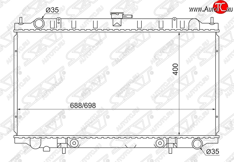 6 749 р. Радиатор двигателя (пластинчатый, 2.0-3.5, МКПП/АКПП) SAT Nissan Cefiro A32 (1994-1998)  с доставкой в г. Екатеринбург